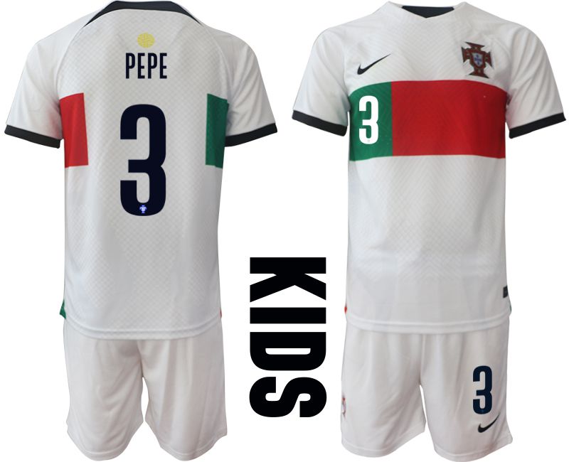 Cheap Youth 2022 World Cup National Team Portugal away white 3 Soccer Jersey